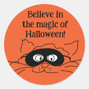 Adesivo de Gato de Halloween 