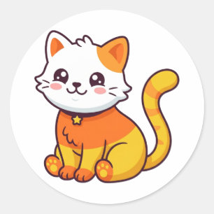 Adesivo de Gato de Halloween de Milho Doce Fofo de