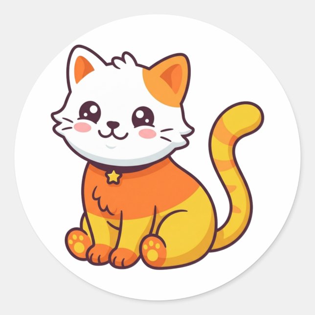 Adesivo de Gato de Halloween de Milho Doce Fofo de (Frente)
