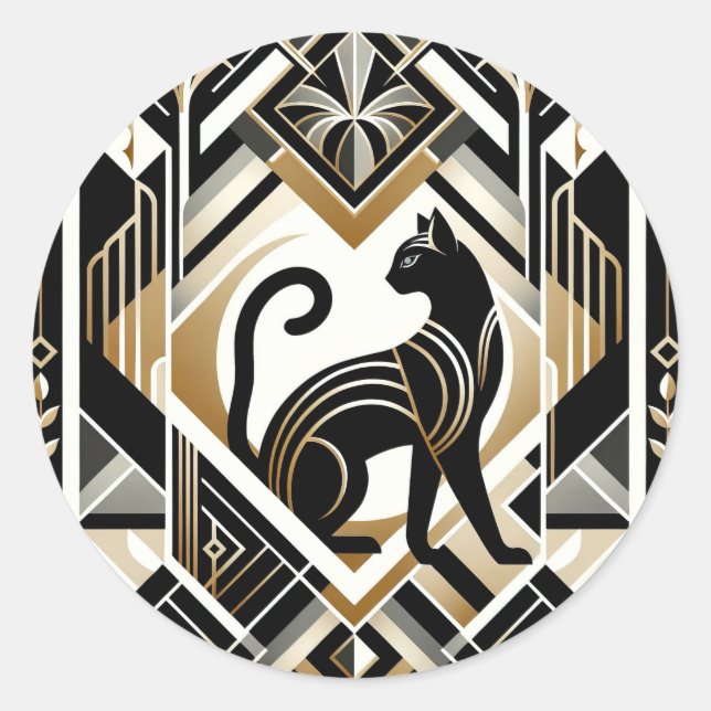 Adesivo de Gato Decorativo Abstrato Moderno (Frente)