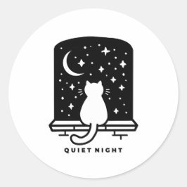 Adesivo de Gato Fofo Kawaii Design Minimalista