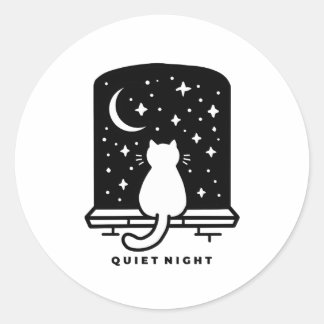 Adesivo de Gato Fofo Kawaii Design Minimalista