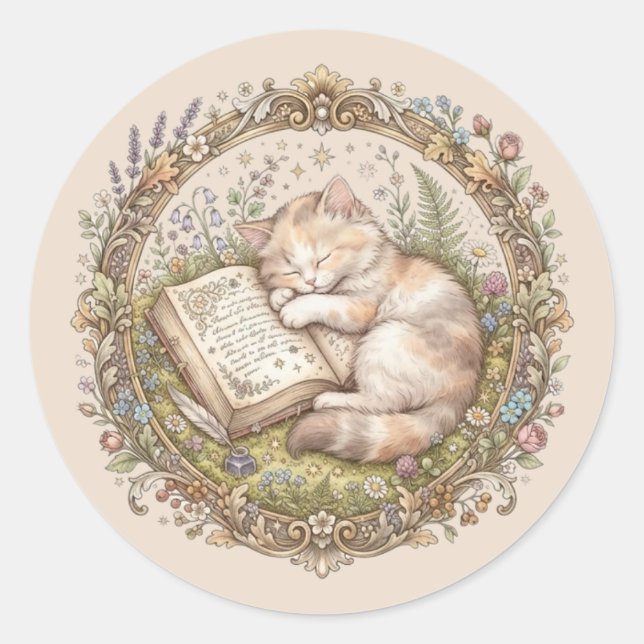 Adesivo de gato fofo personalizado (Frente)