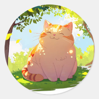 Adesivo de Gato Gordinho Beijado pelo Sol