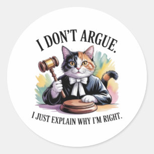 Adesivo de Gato Juiz Engraçado - Humor Jurídico Ad