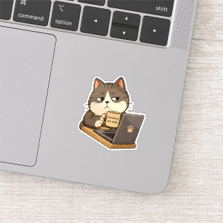 Adesivo de Gato Não Muito Interessante