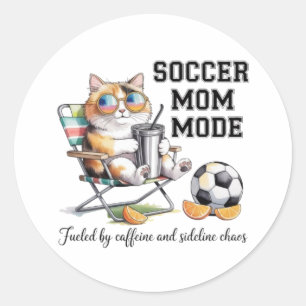 Adesivo de Gato no Modo Mamãe de Futebol - Caos Di