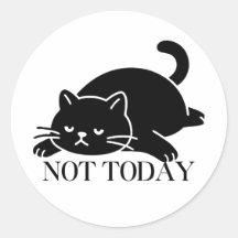 Adesivo de Gato Preto de Humor de Feriado Não Hoje