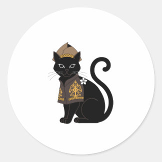Adesivo de Gato Preto Guerreiro