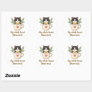 Adesivo de gato preto personalizado