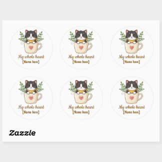 Adesivo de gato preto personalizado