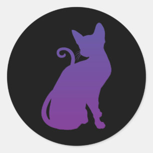Adesivo de gato roxo