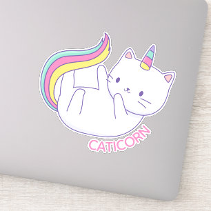Adesivo de Gato Unicórnio Fofo Caticórnio