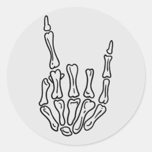 Adesivo de Gesto de Mão do Skeleton Rock