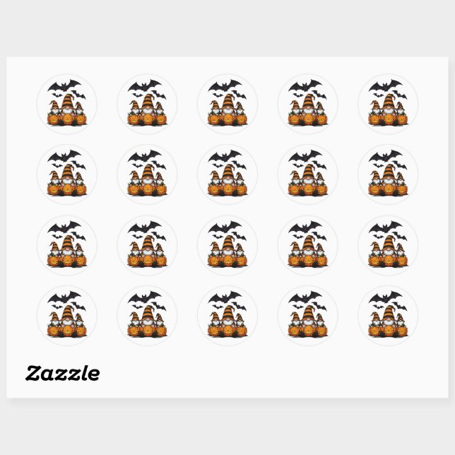 Adesivo de Gnome de Halloween (Folha)