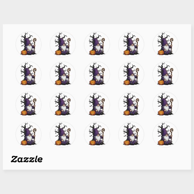 Adesivo de Gnome de Halloween (Folha)