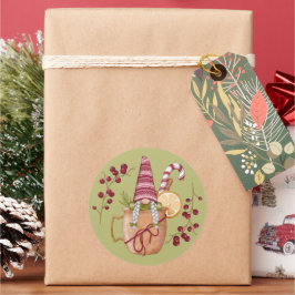 Adesivo de Gnome de Natal com Cider Laranja
