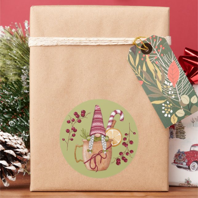 Adesivo de Gnome de Natal com Cider Laranja (Feriado)