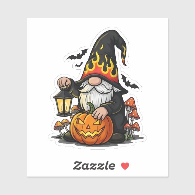 Adesivo de Gnomo de Halloween (Folha)