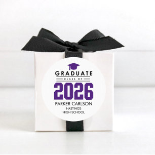 Adesivo de Graduação da Turma de 2026 da Purple Cl