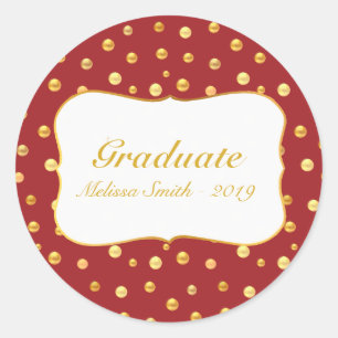 Adesivo de Graduada com Bolinhas Douradas