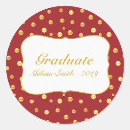 Adesivo de Graduado com Bolinhas Douradas