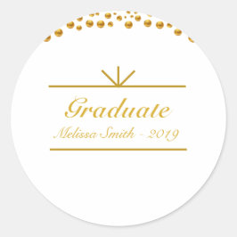 Adesivo de Graduado Dourado Bonito