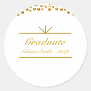 Adesivo de Graduado Dourado Bonito