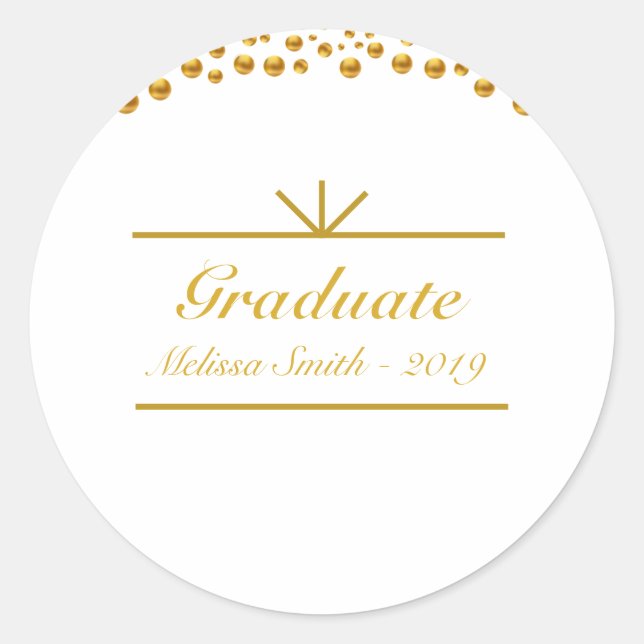 Adesivo de Graduado Dourado Bonito (Frente)
