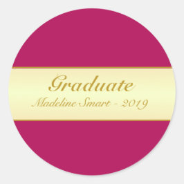 Adesivo de Graduado Dourado e Burgundy