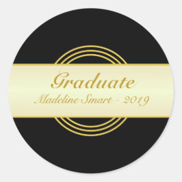 Adesivo de Graduado Dourado e Preto