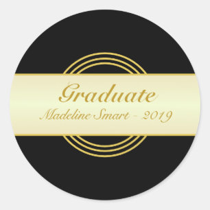 Adesivo de Graduado Dourado e Preto