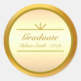 Adesivo de Graduado Dourado Elegante
