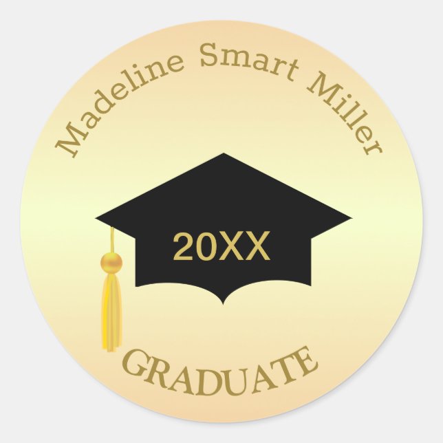 Adesivo de Gradução Tons Marrom Dourado (Frente)