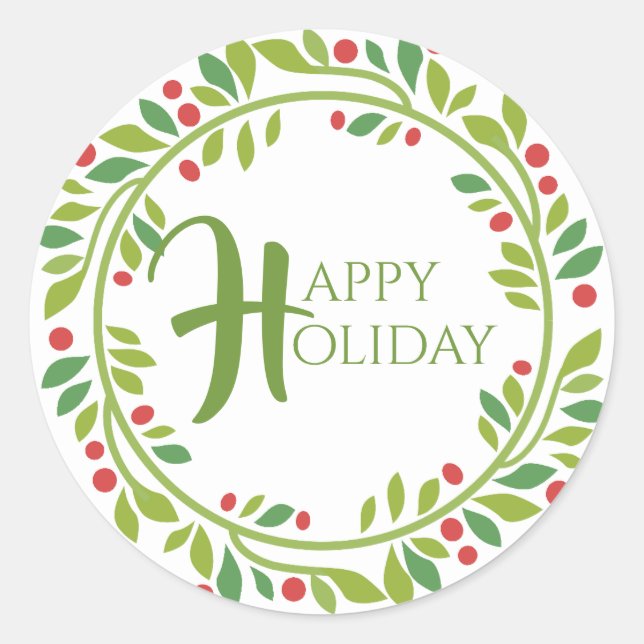 Adesivo de Grinalda de Natal com Frutas Vermelhas (Frente)