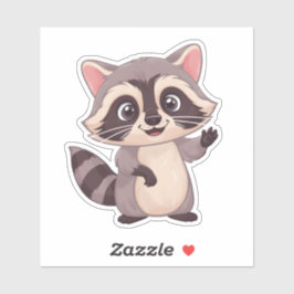 Adesivo de Guaxinim Kawaii Fofo - Floresta Adoráve