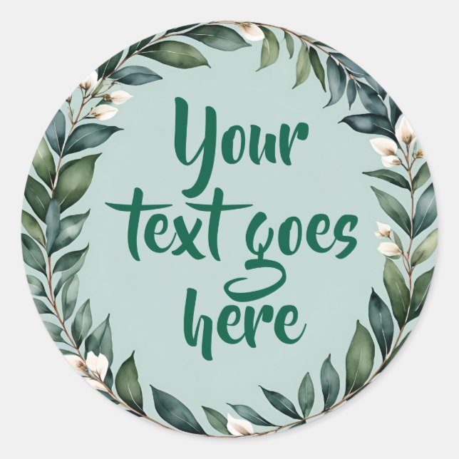 Adesivo de guirlanda de eucalipto em aquarela pers (Frente)