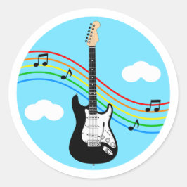 Adesivo de Guitarra Elétrica Céu Arco-íris Música