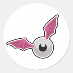 Adesivo de Halloween Asa de Morcego Rosa Olho Voad