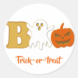Adesivo de Halloween Boo Engraçado