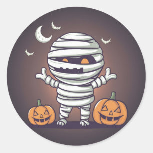 Adesivo de Halloween com Ilustração de Mamãe Fofa