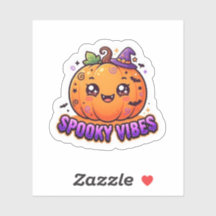 Adesivo de Halloween de Abóbora Fofa