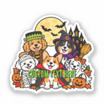 Adesivo de Halloween de Cachorros Assustadores Per