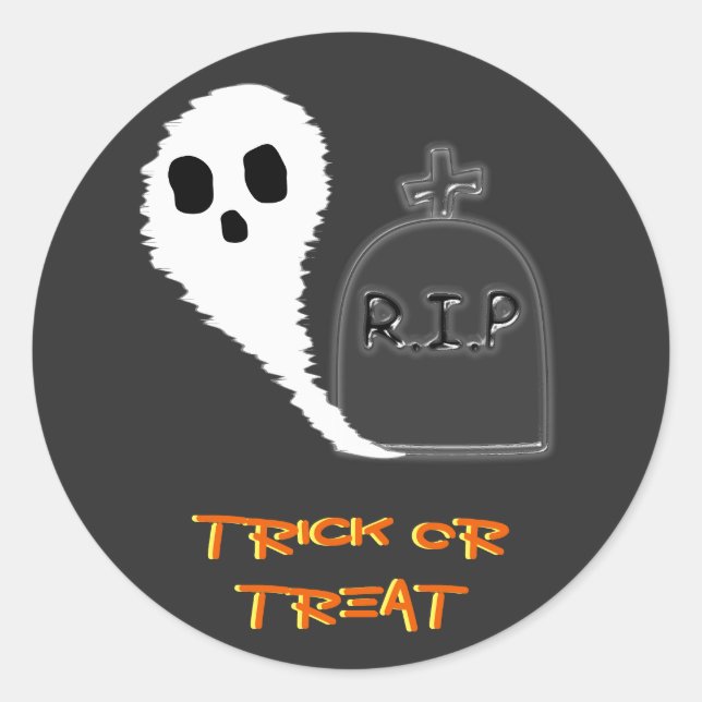 Adesivo de Halloween de Fantasma Assustador com Tú (Frente)