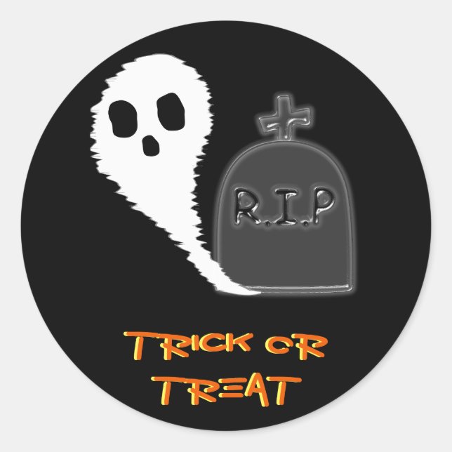 Adesivo de Halloween de Fantasma Assustador com Tú (Frente)