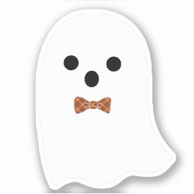Adesivo de Halloween de Fantasma Menino Fofo com L (Frente)