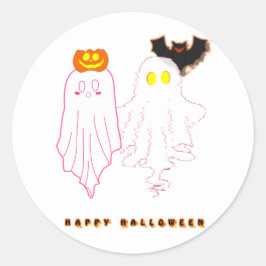 Adesivo de Halloween de Fantasmas Bebês Fofos
