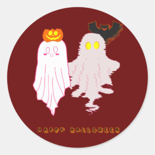 Adesivo de Halloween de Fantasmas Bebês Fofos