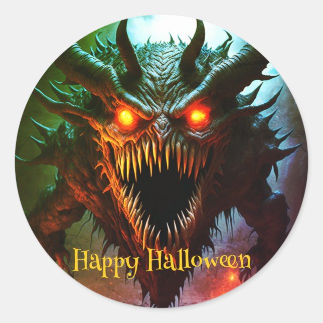 Adesivo de Halloween de Monstro Gigante (Frente)