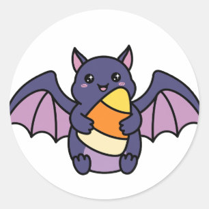 Adesivo de Halloween de Morcego com Pipoca Doce Fo